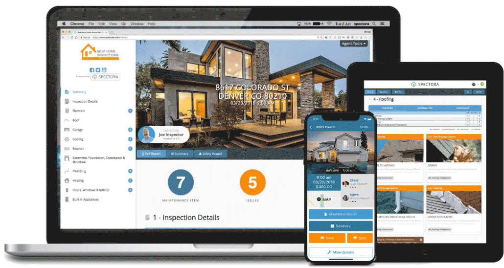 Certified Professional Home Inspection Modern Inspection Report sample