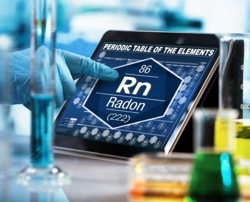 Radon Testing periodic table showing radon symbol